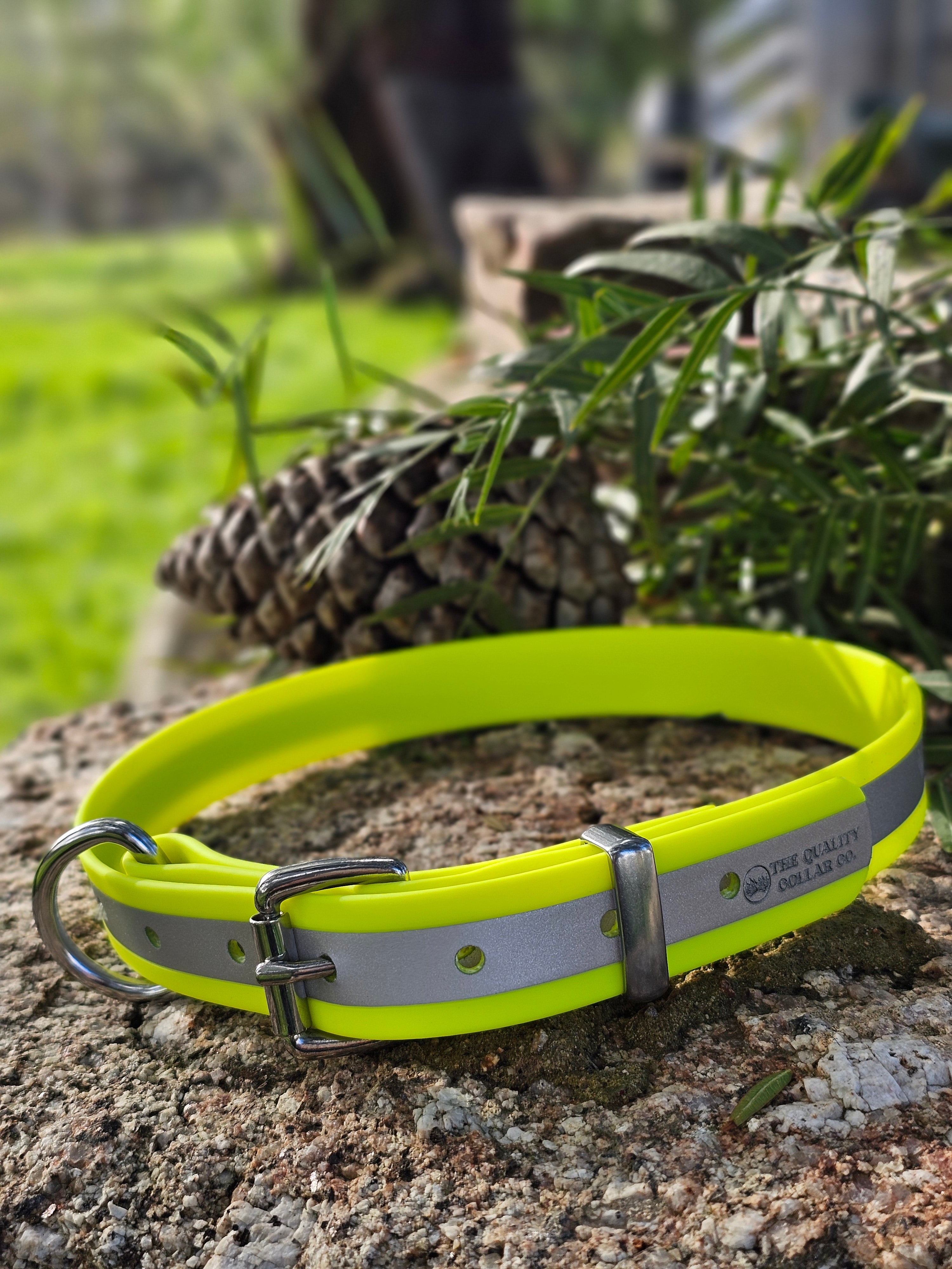 Hi-Viz Reflective Working dog style flat collar (1”/25mm Width)
