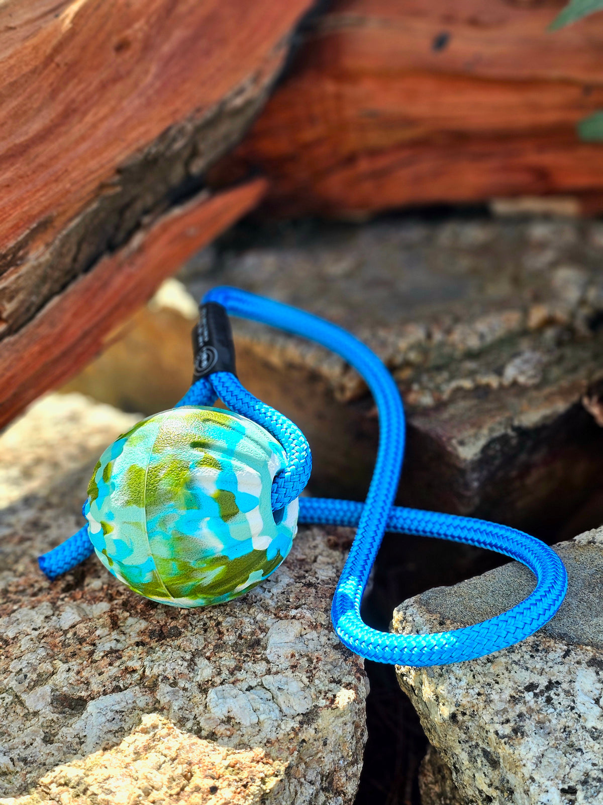 Dura-Foam Ball with Rope Handle by Ruff-Paws!
