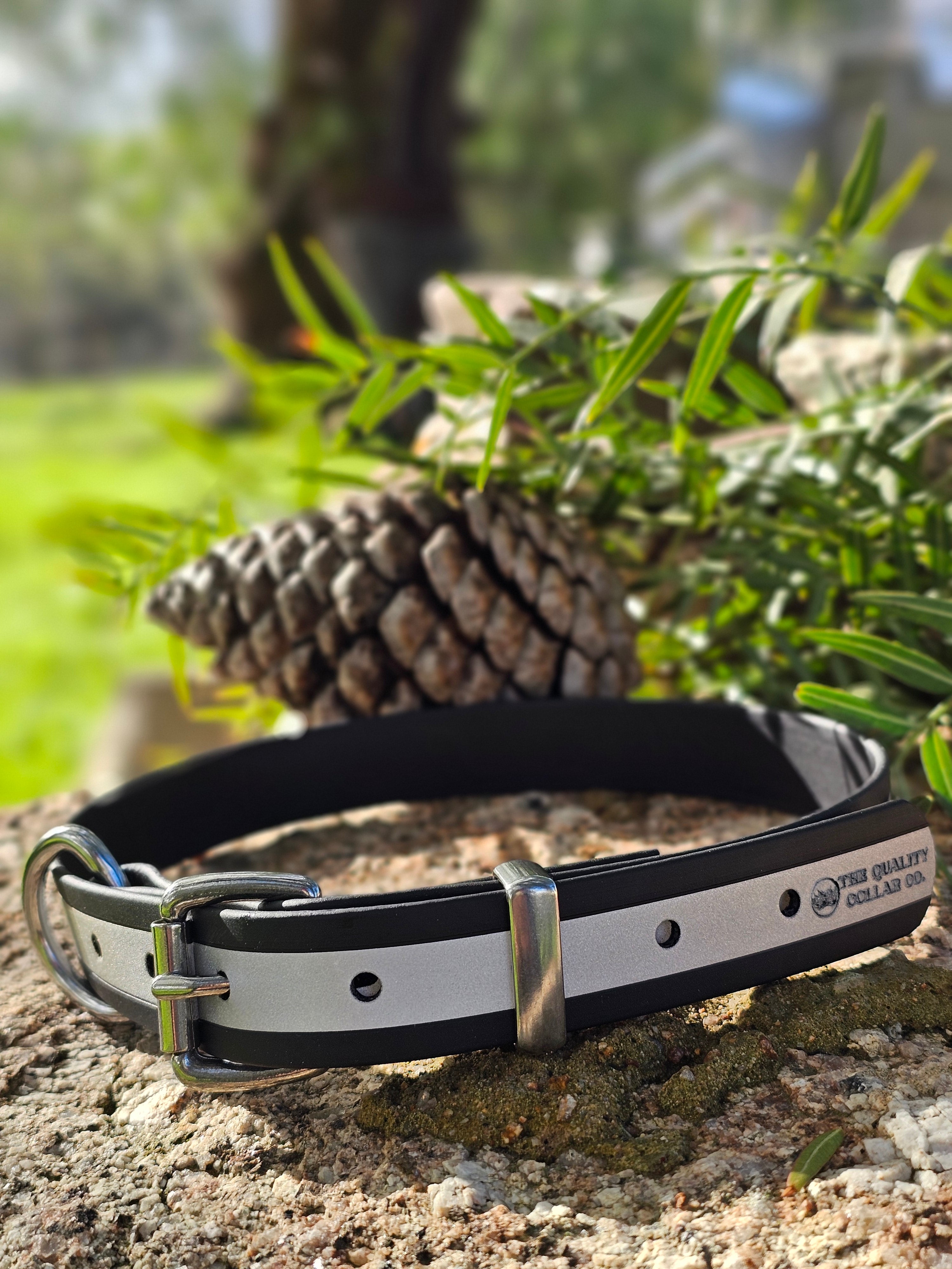 Hi-Viz Reflective Working dog style flat collar (1”/25mm Width)