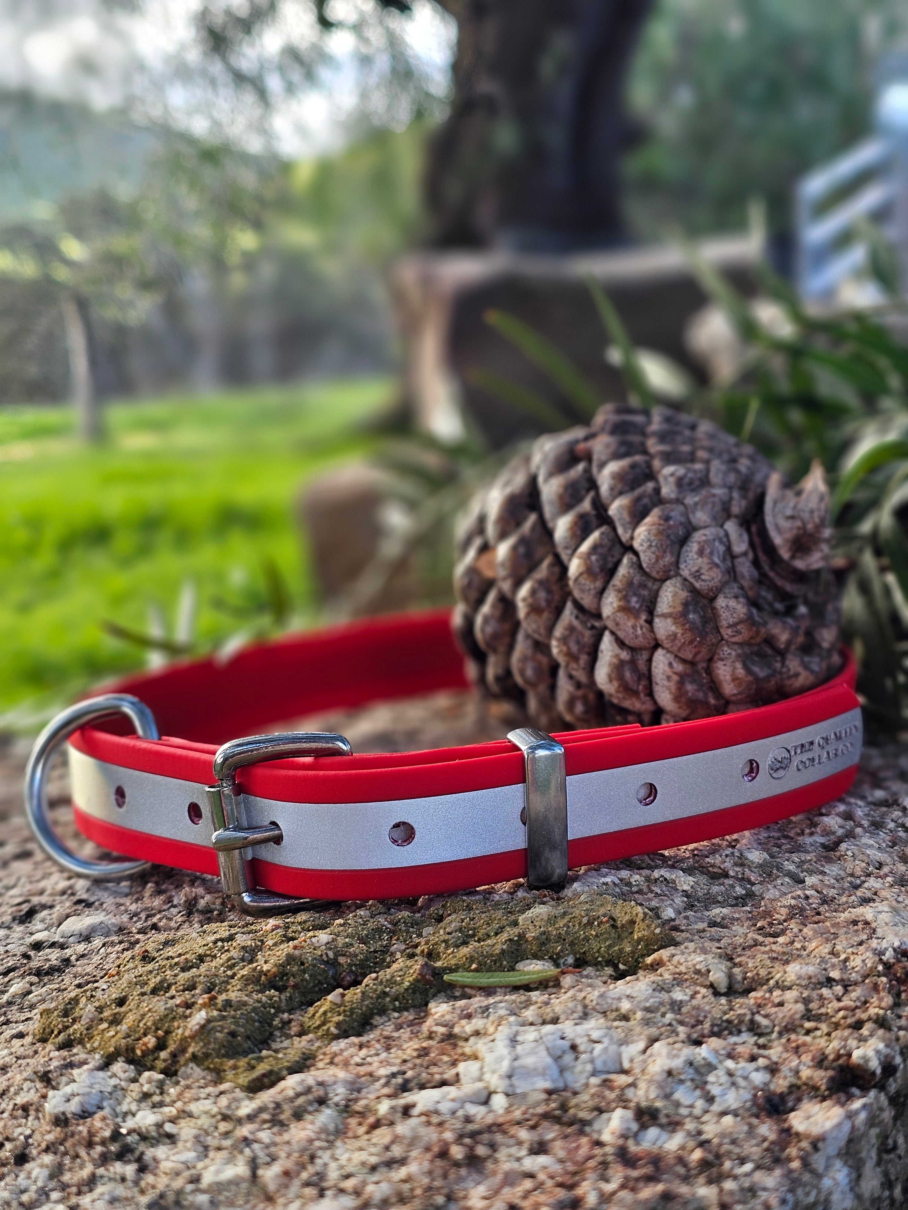 Hi-Viz Reflective Working dog style flat collar (1”/25mm Width)