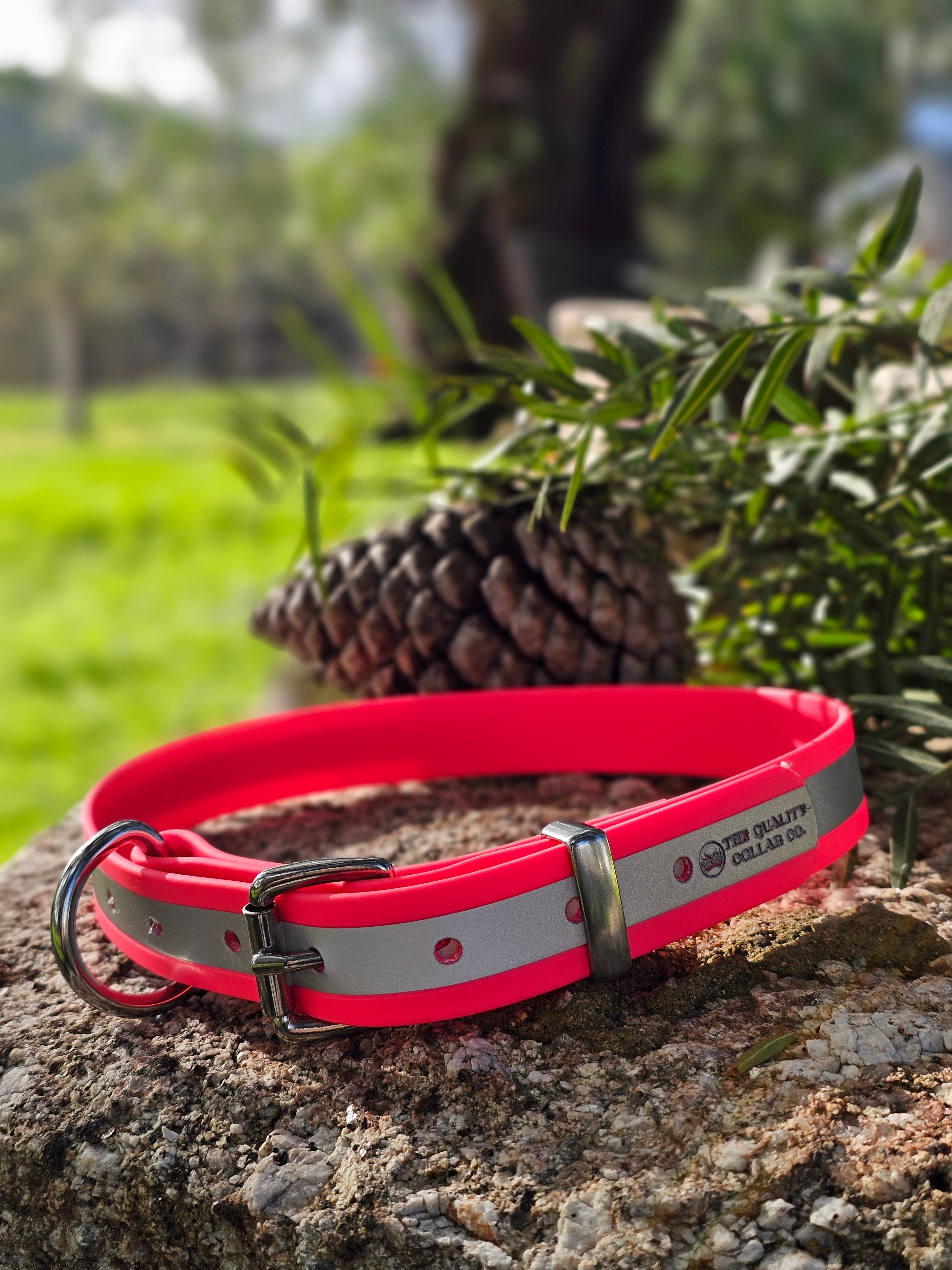 Hi-Viz Reflective Working dog style flat collar (1”/25mm Width)