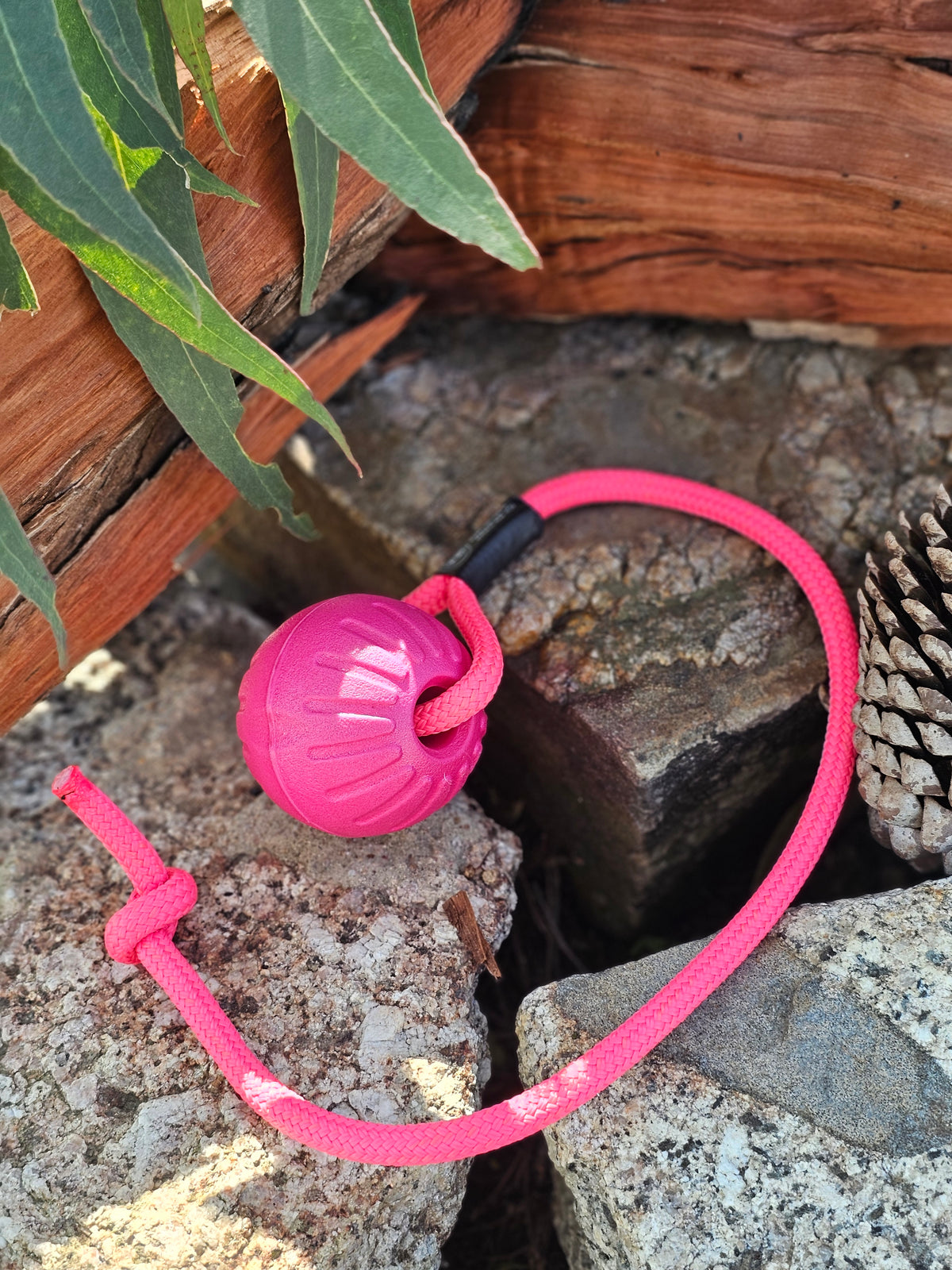 Dura-Foam Ball with Rope Handle by Ruff-Paws!